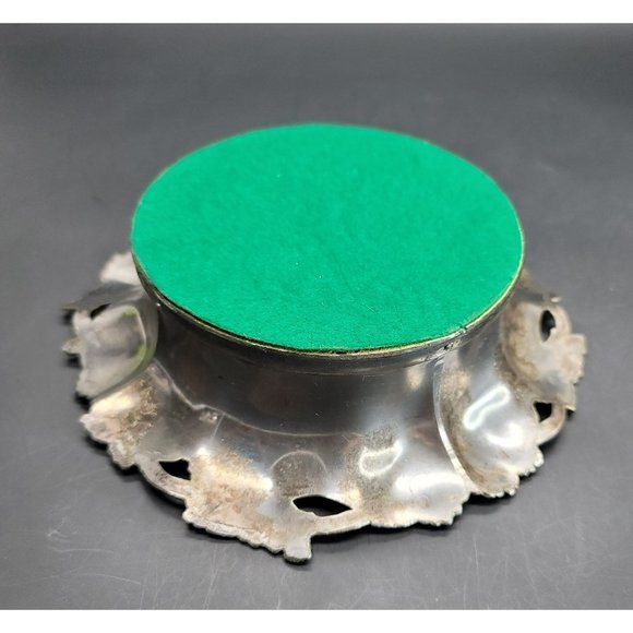 Pewter Silver Wine Champagne Bottle Coaster Moisture Collector Grape Motif CR22 - Picture 5 of 6